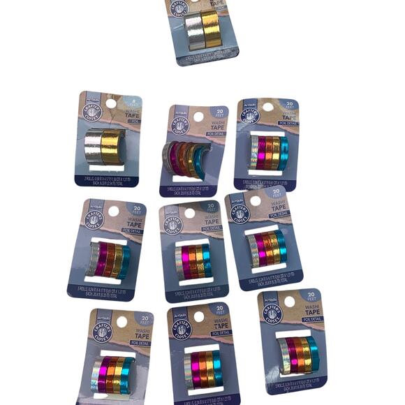 10 New ArtSkills Crafter's Closet Foil Gold Rainbow SilverWashi Tape Craft Lot - Picture 1 of 3
